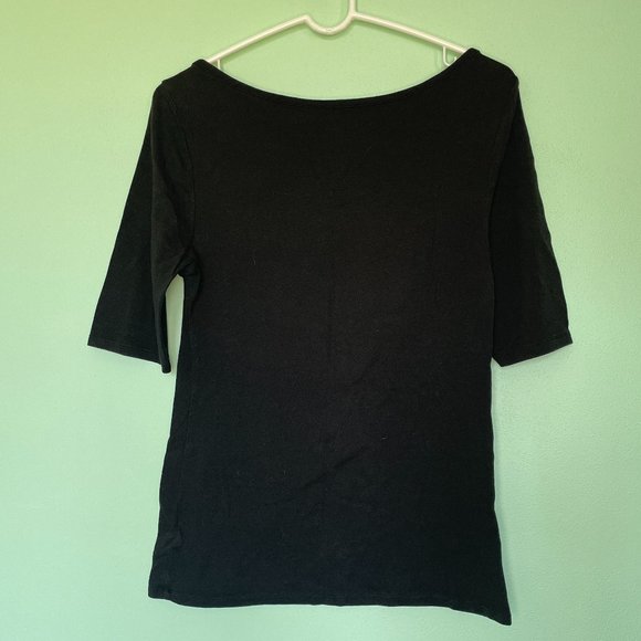 Old Navy Black Tee, elbow length sleeve - Picture 2 of 3
